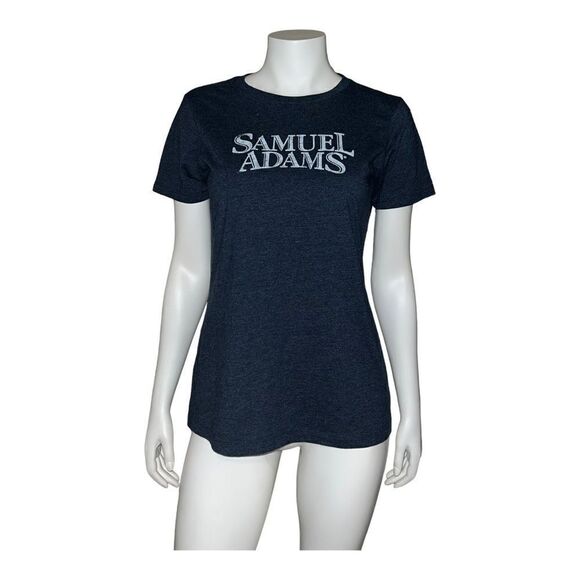 Samuel Adams Womens T-Shirt Heather Blue For The Love Of Beer Large EUC - Picture 1 of 5